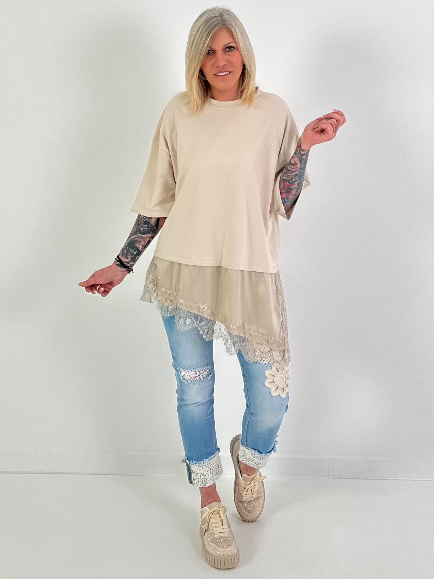 Shirt model "Layered Grace" - beige