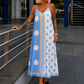 Luftiges Sommerkleid mit Print - hellblau - mehrfarbig
