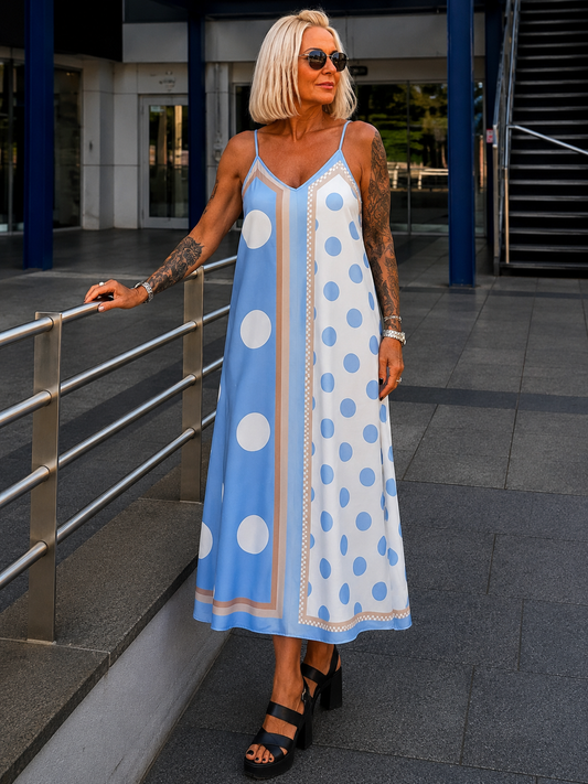Luftiges Sommerkleid mit Print - hellblau - mehrfarbig