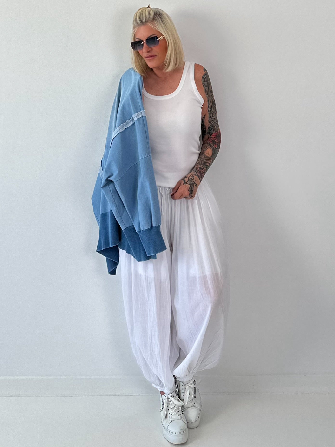 Ripp Tank Top  stone washed - weiss
