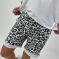 Sweat Short Leo mit Nieten - schwarz-weiss