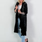 Lace coat in a material mix - black