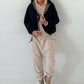 2 in 1 Jacke mit Leo-Print - dunkelblau