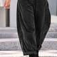 Weiche Ballon-Cordhose mit Gürtel - stone-washed-schwarz
