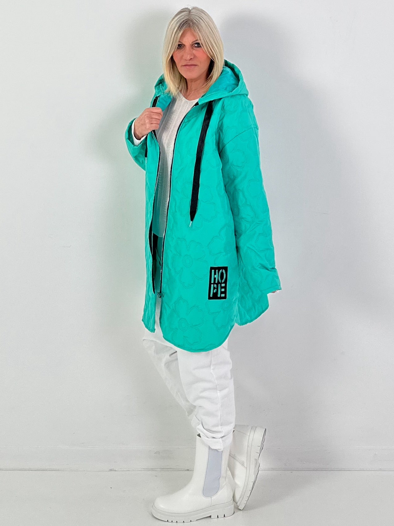 Mantel Modell "Flower Hope" - türkis