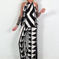 Two-piece outfit with graphic pattern - black and white