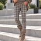 Hose im Karo-Look - taupe-mehrfarbig
