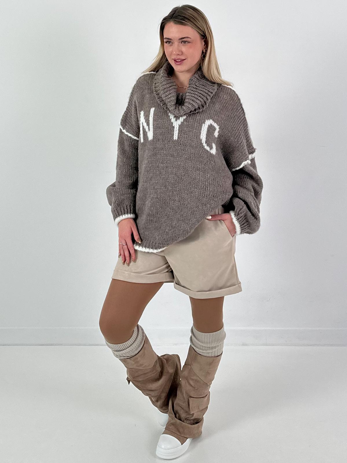 Trui model "Cozy City Chic" - taupe