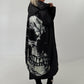Edler Mantel mit Kapuze und großem Rückenprint Skull - schwarz - mehrfarbig