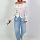 Carmen Tunic with Ruffles - white