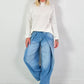 Jeans mit weitem Bein Modell "Loose Fold" - denim