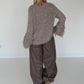 Kuschliger Pullover mit Fransen-Details - taupe