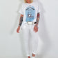 T-Shirt Glitter Bag - white-light blue
