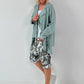 Fancy linen jacket with side lacing - khaki
