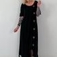T-Shirt Kleid mit Ösen -schwarz