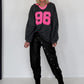 Sweater 96 - anthrazit-neonpink