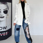 Stylischer Blazer mit Reißverschlüssen - weiss