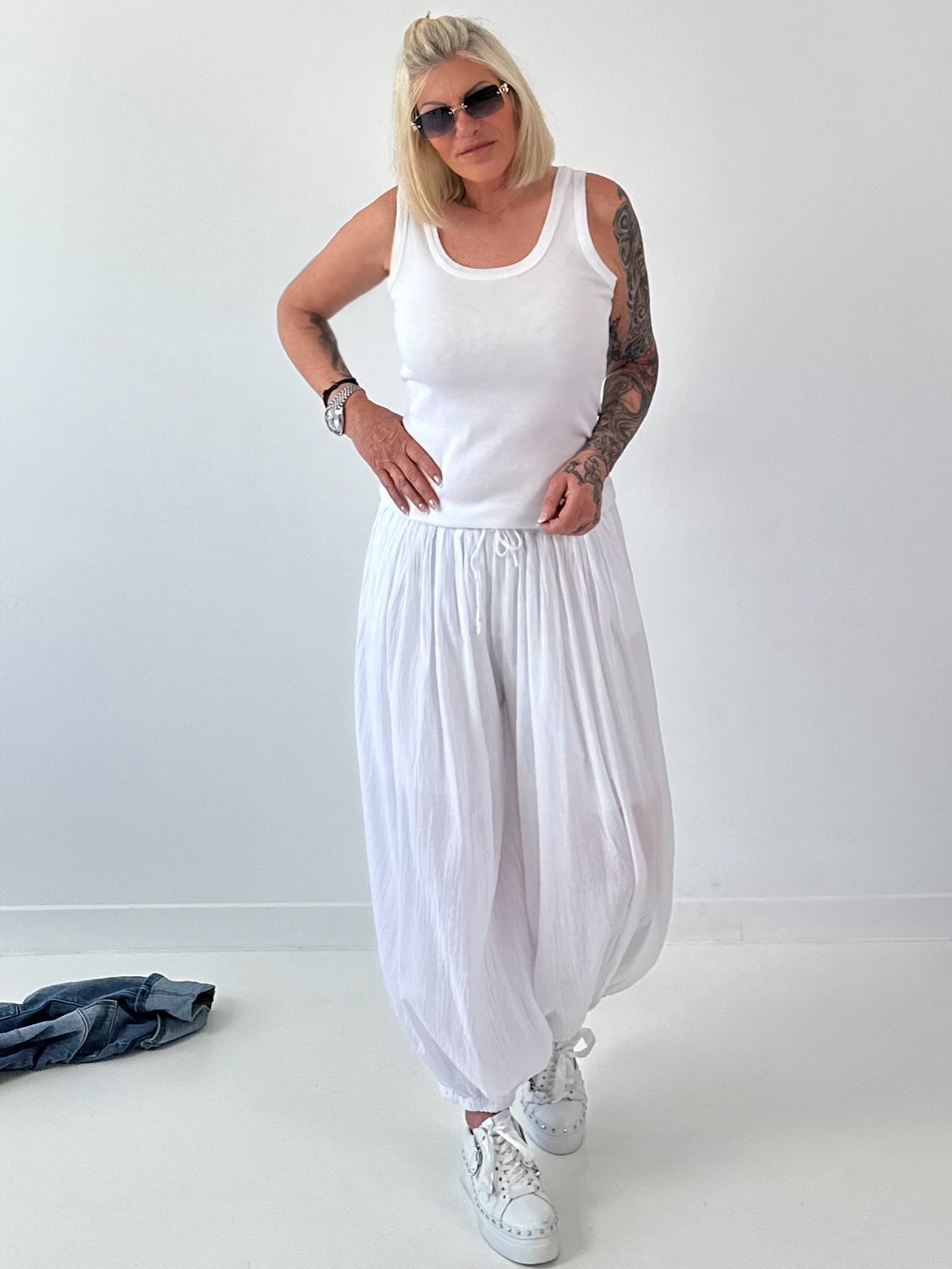 Ripp Tank Top  stone washed - weiss