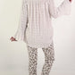 Structured tunic with tie belt and flounced sleeves - beige