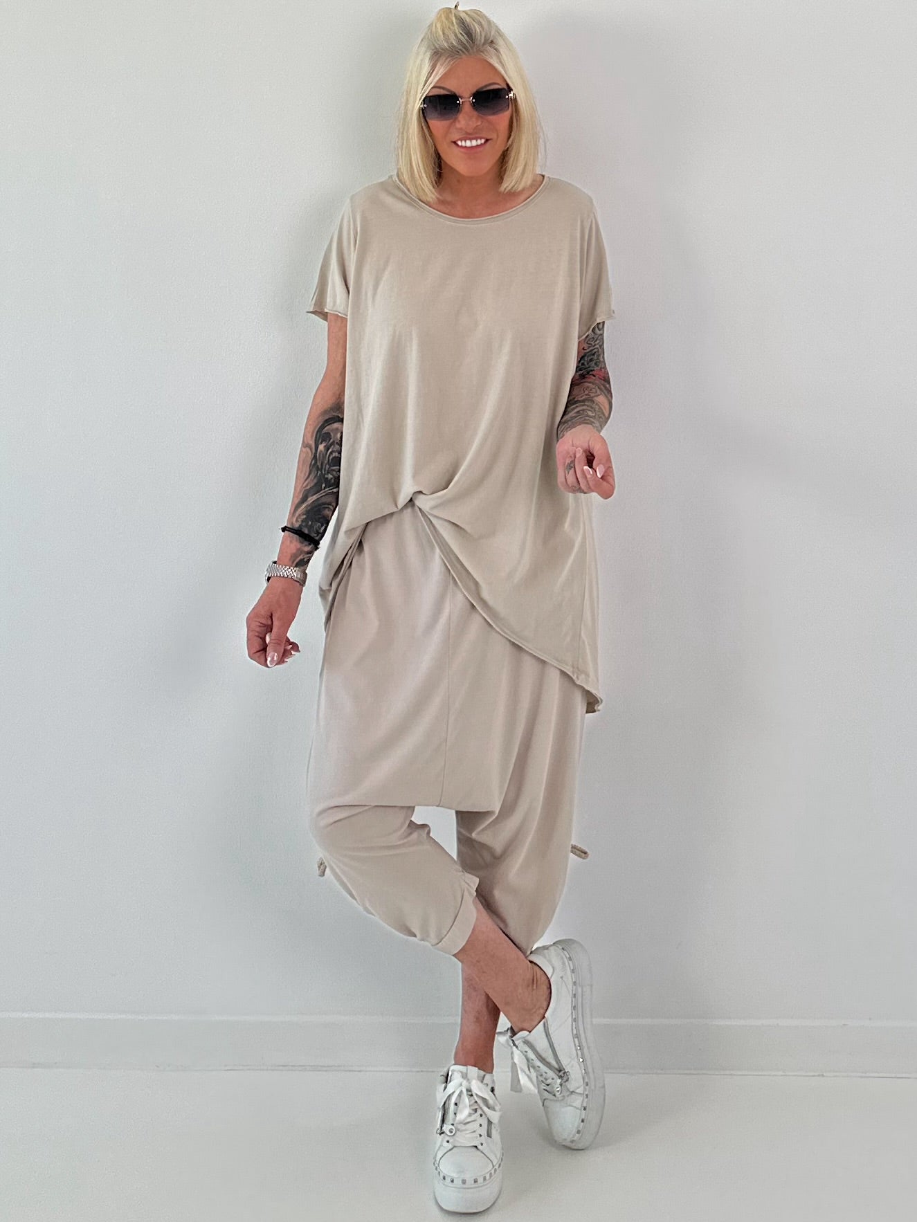 Oversized T-shirt - beige