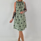 Tupfen Kleid mit Rüschenkragen - salbei