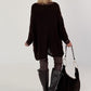 Weicher Oversized Grobstrickpullover  - mokka