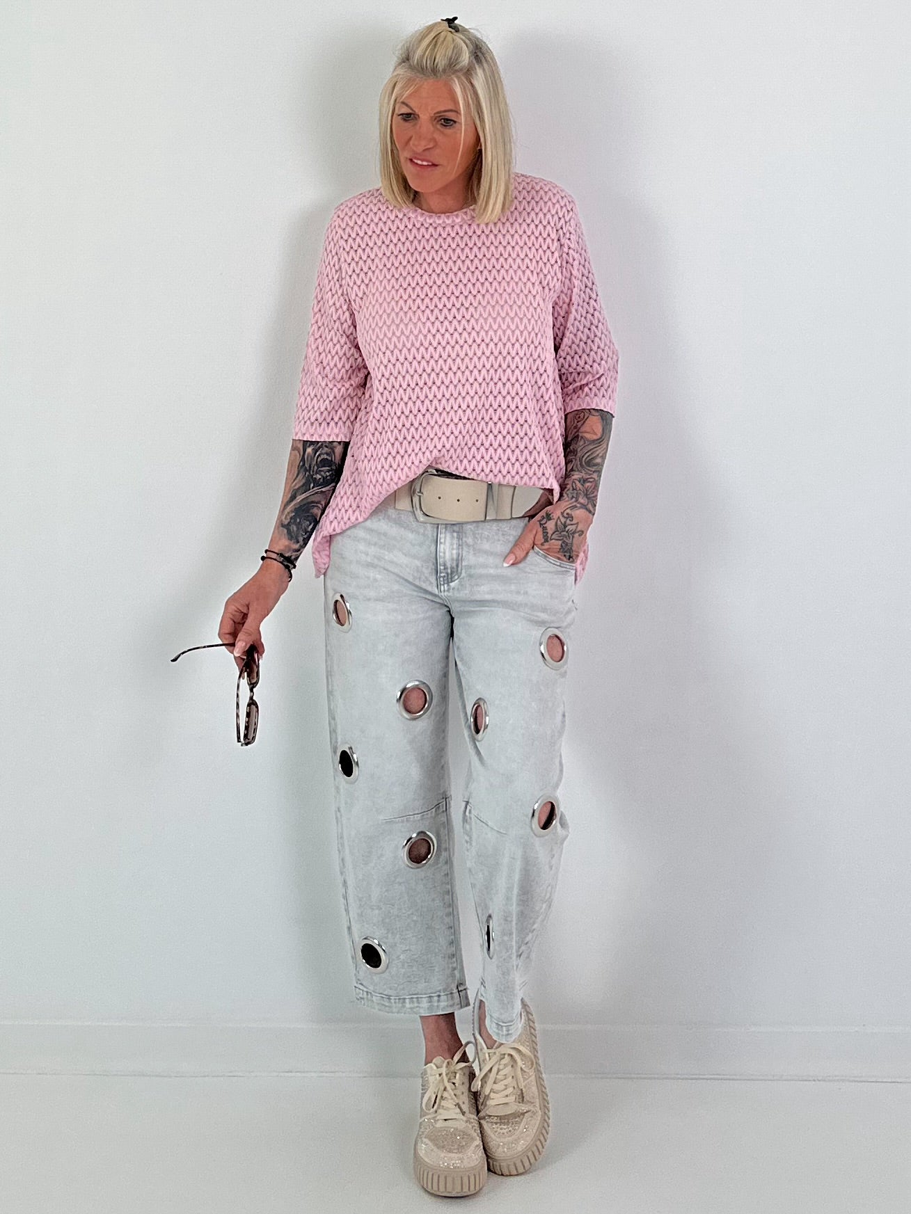 T-shirt with half sleeves - pink