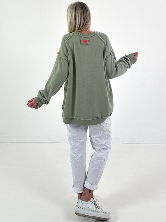 Sweatshirt Modell "Backheart" - khaki