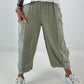 Balloon Linen Trousers with Fringe Details - taupe