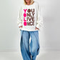Sweatshirt Modell "YOLO" - weiss