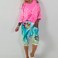 Tunika mit integrierten Top - neonpink