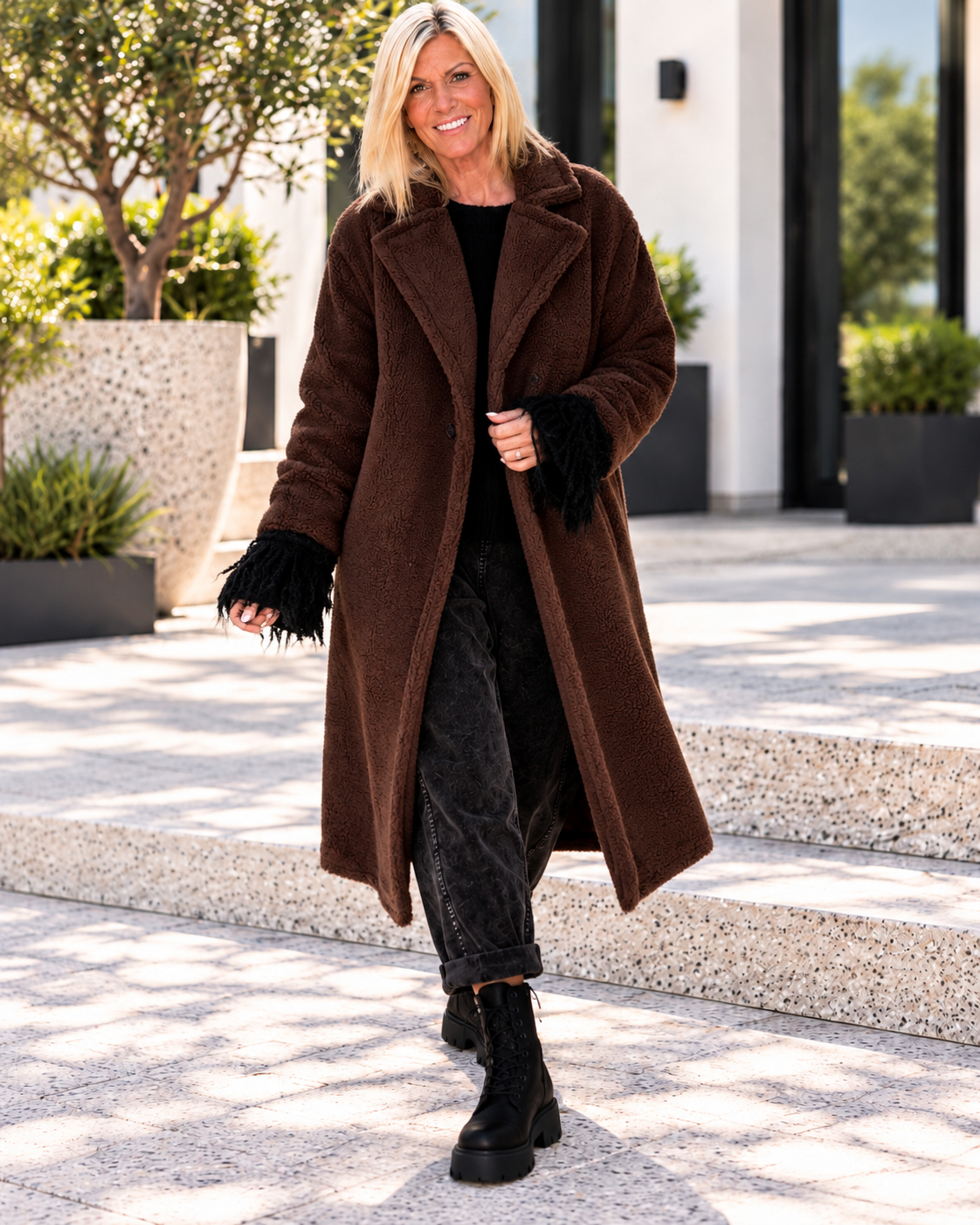 Cozy Teddy Coat - Mocha
