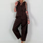 Asymmetrical waistcoat - chocolate
