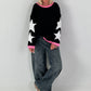 Sweatshirt mit trendigen Sternelementen- schwarz