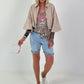 Sommer Crop-Jacke mit halben Arm - beige