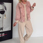 Oversized Cordjacke - rosa