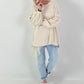Oversized Sweater mit trendigen Linksnähten - beige