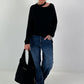 Knitted jumper with cut-out - black