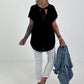 T-Shirt with Back Tie - Black