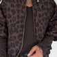 Weste im Leo-Look mit Streifen - leo-mokka