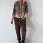 Blouse jacket with print - leo-beige