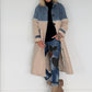 Mantel mit Denim-Einsätzen - denim-beige