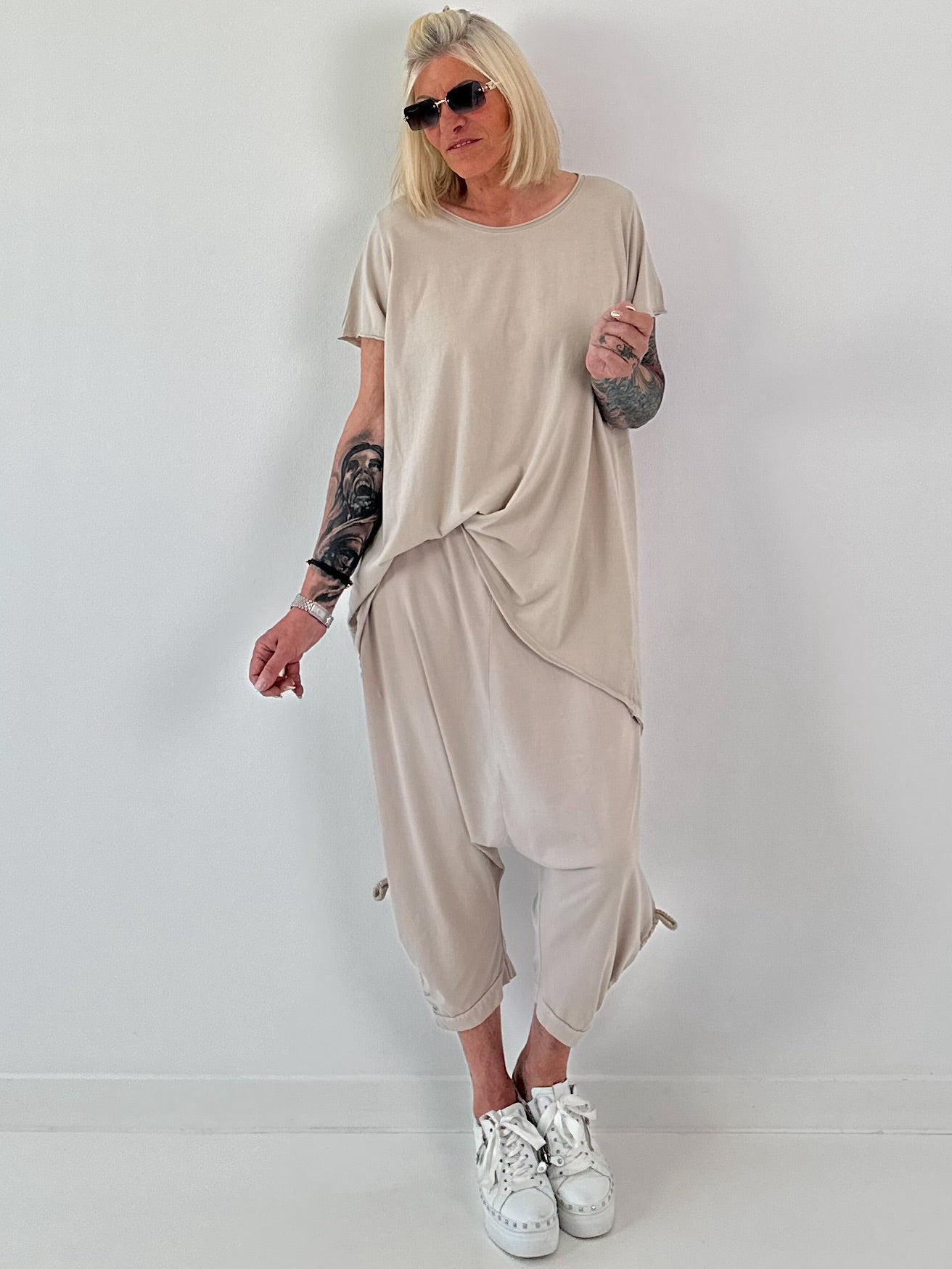 Oversized T-shirt - beige