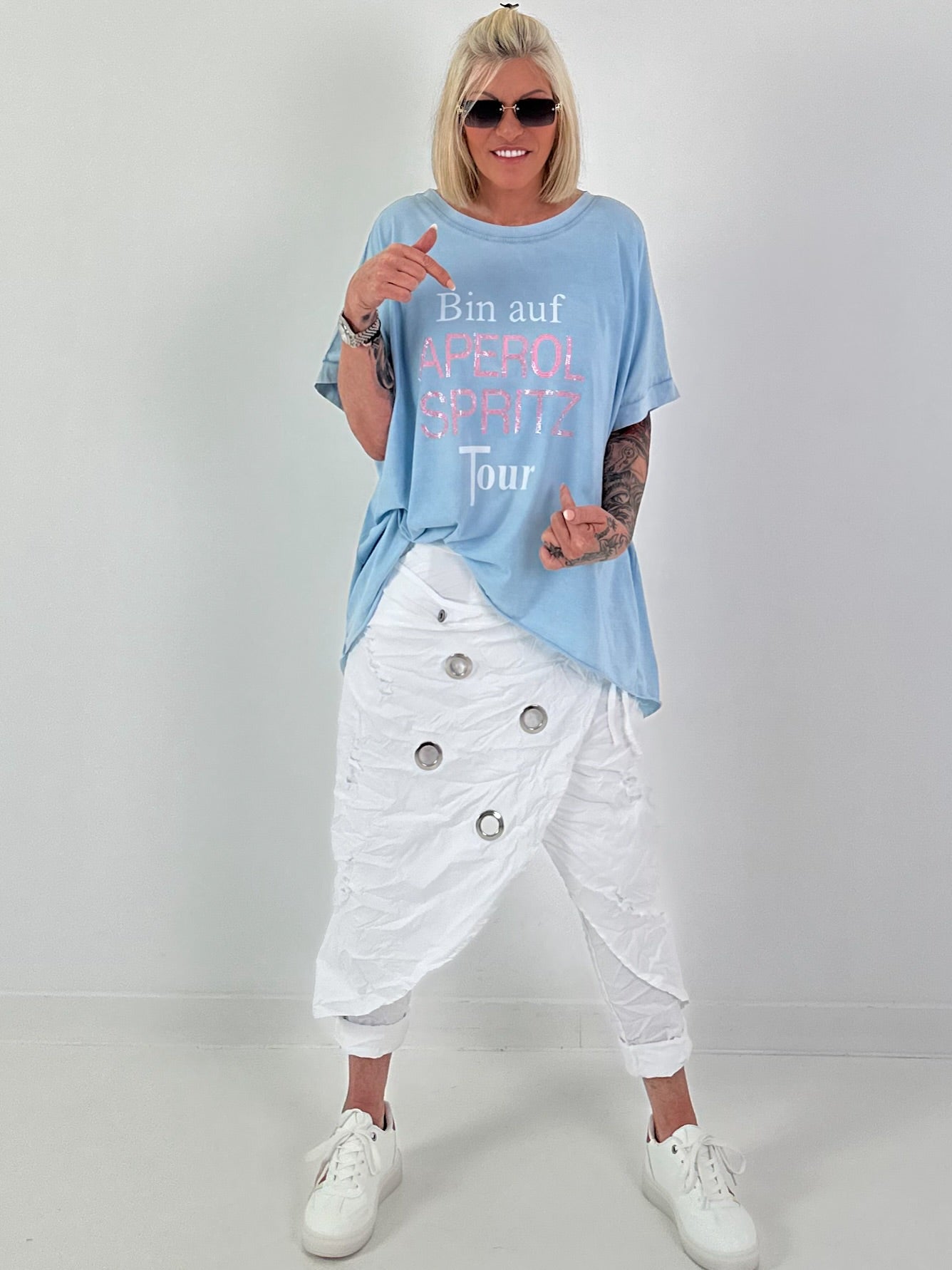 Oversized T-Shirt on Tour - hellblau