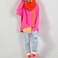 Oversized shirt model "YEAH" - bubble pink