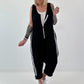 Jumpsuit mit seitlichen Streifen- schwarz