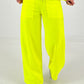 Sweatpants with large side pockets - neon yellow