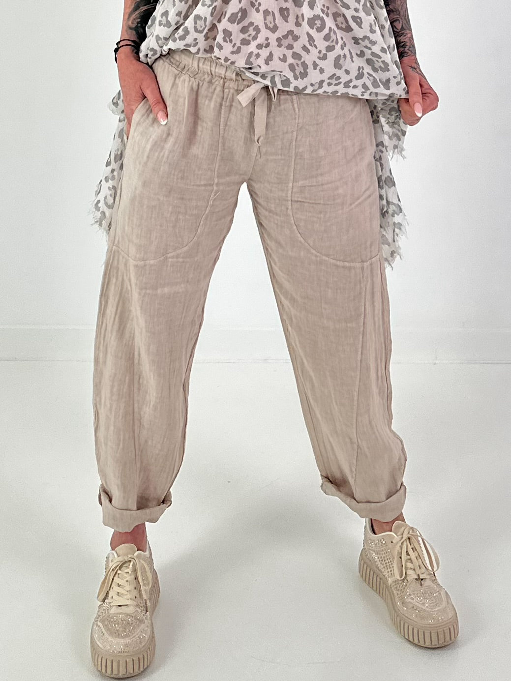 Linen Trousers - beige