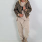 2 in 1 Jacke mit Leo-Print - camel