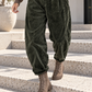 Weiche Ballon-Cordhose mit Gürtel - stone-washed-oliv